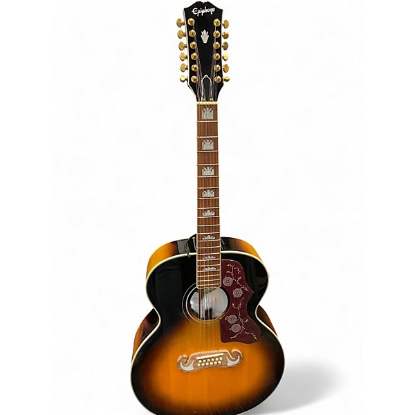 Used Epiphone J-200 12 Sunburst 12 String Acoustic Guitar