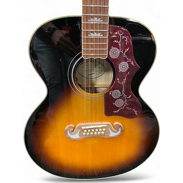 Used Epiphone J-200 12 Sunburst 12 String Acoustic Guitar