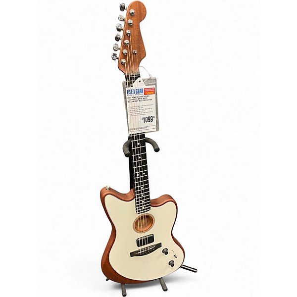 Used Fender Acoustasonic Jazzmaster Artic White Hollow Body Electric Guitar