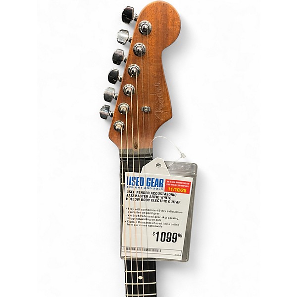 Used Fender Acoustasonic Jazzmaster Artic White Hollow Body Electric Guitar