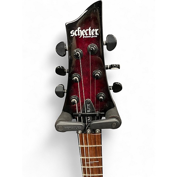 Used Schecter Guitar Research OMEN ELITE Crimson Red Burst Solid Body Electric Guitar