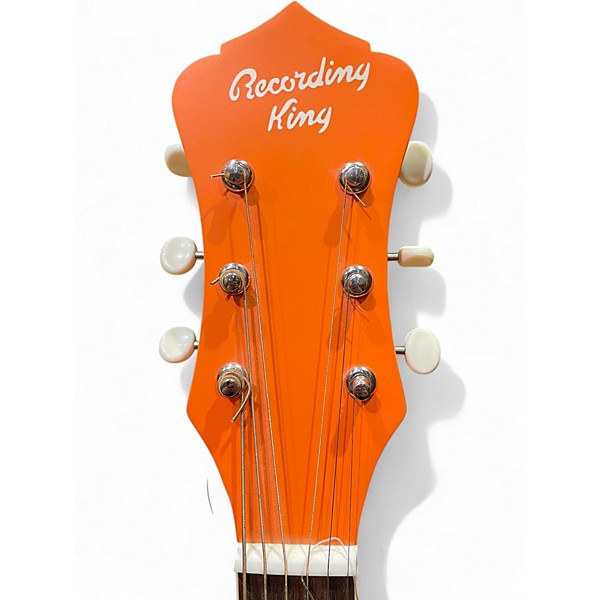 Used Recording King RPS7MOR Orange Acoustic Electric Guitar