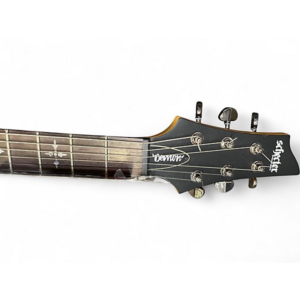 Used Schecter Guitar Research Demon 6 Black Solid Body Electric Guitar