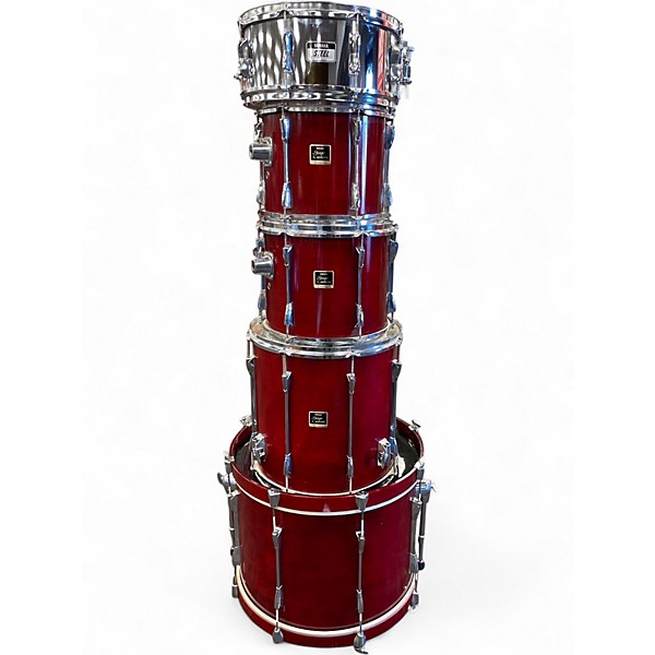 Used Yamaha 5 Piece Stage Custom Cranberry Red Drum Kit