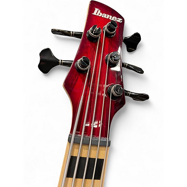 Used 2021 Ibanez anb205 Candy Apple Red Electric Bass Guitar