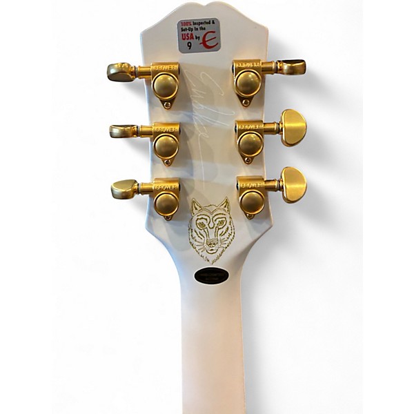 Used Epiphone EMILY WOLFE SHERATON Aged Bone White Hollow Body Electric Guitar