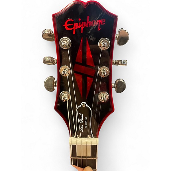 Used Epiphone Les Paul Custom Widow Red to Black Fade Solid Body Electric Guitar