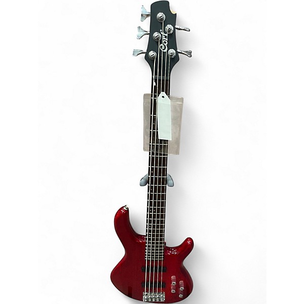 Used Cort Action Bass V Plus Red Electric Bass Guitar