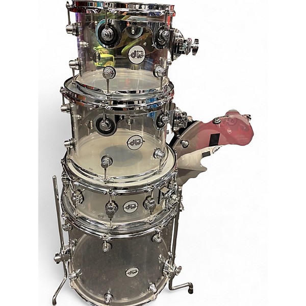 Used DW 5 Piece Design Series Acrylic Clear Drum Kit