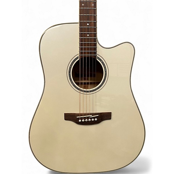 Used Takamine gd37ce Pearl White Acoustic Electric Guitar