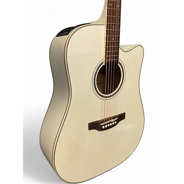 Used Takamine gd37ce Pearl White Acoustic Electric Guitar