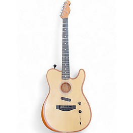 Used Fender American Acoustasonic Telecaster Natural Acoustic Electric Guitar