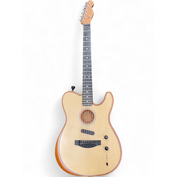 Used Fender American Acoustasonic Telecaster Natural Acoustic Electric Guitar