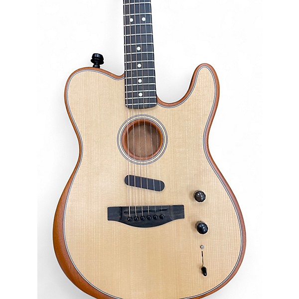Used Fender American Acoustasonic Telecaster Natural Acoustic Electric Guitar