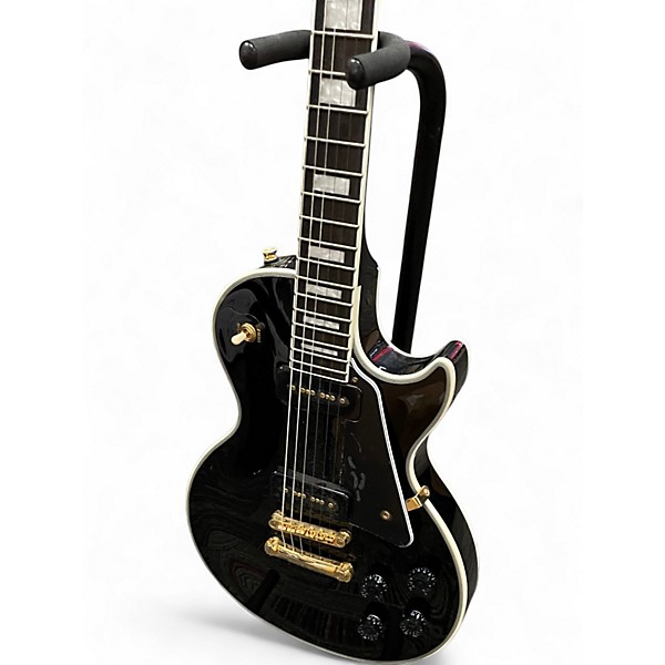Used Epiphone Les Paul Custom p-90 Ebony Solid Body Electric Guitar