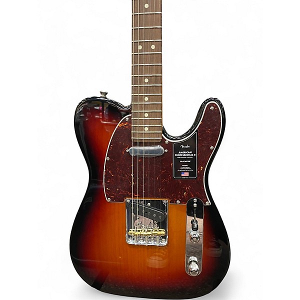 Used Fender American Professional II Telecaster 3 Tone Sunburst Solid Body Electric Guitar