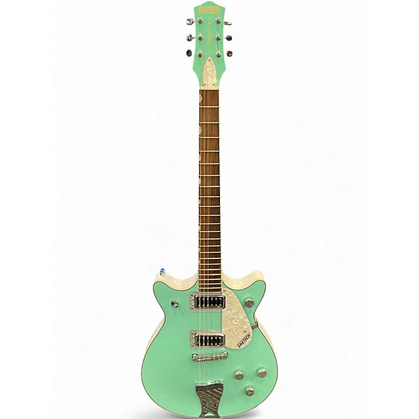 Used Gretsch Guitars G5237 Electromatic Double Jet FT Surf Green and White Solid Body Electric Guitar