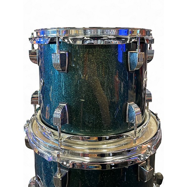 Used Ludwig 6 Piece Element Evolution Green Sparkle Drum Kit