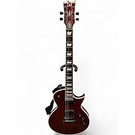 Used ESP LTD EC1000QM See Thru Black Cherry Solid Body Electric Guitar