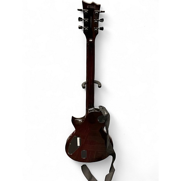 Used ESP LTD EC1000QM See Thru Black Cherry Solid Body Electric Guitar