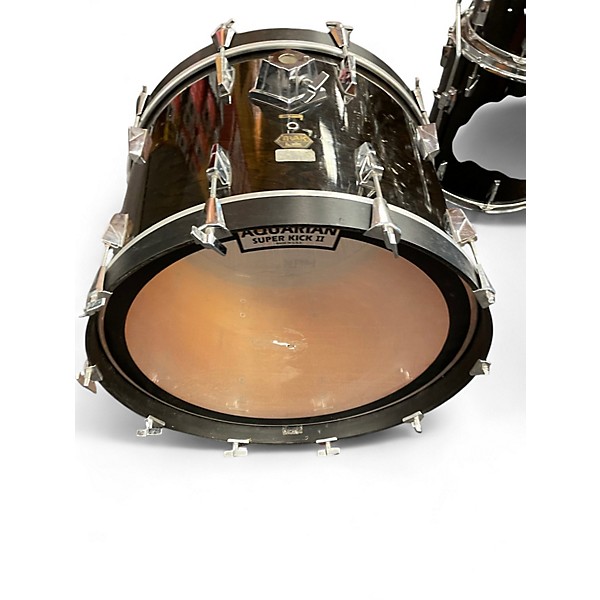 Used Hoshino Hrk  5 Piece TRAK 400 SERIES  TRANS BLACK CHERRY Drum Kit