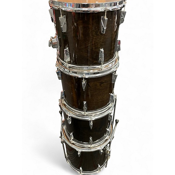 Used Hoshino Hrk  5 Piece TRAK 400 SERIES  TRANS BLACK CHERRY Drum Kit