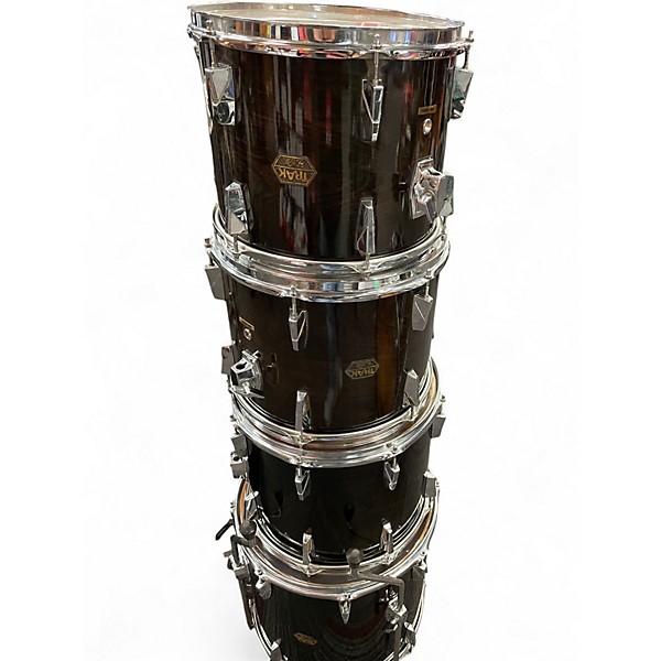 Used Hoshino Hrk  5 Piece TRAK 400 SERIES  TRANS BLACK CHERRY Drum Kit