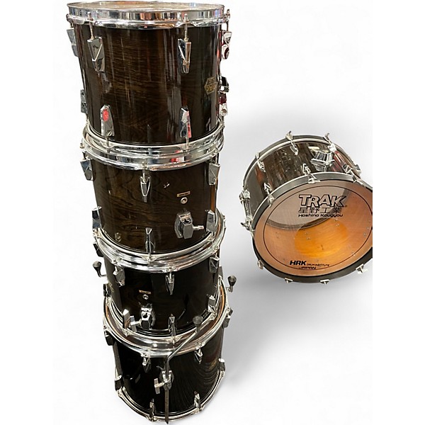 Used Hoshino Hrk  5 Piece TRAK 400 SERIES  TRANS BLACK CHERRY Drum Kit