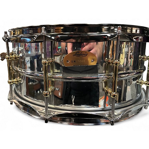 Used Ludwig 14in 110TH ANNIVERSARY CHROME OVER BRASS Chrome Drum