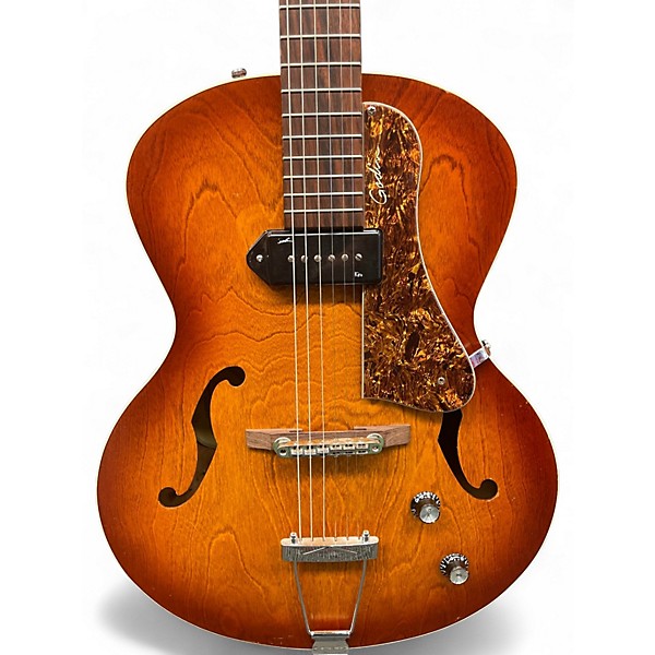 Used Godin 5th Avenue Kingpin P90 Cognac Burst Hollow Body Electric Guitar