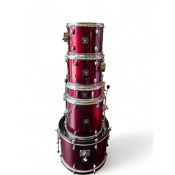Used Gretsch Drums 5 Piece Blackhawk Red Drum Kit