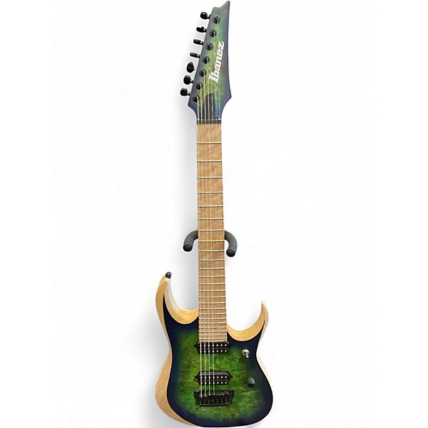 Used Ibanez RGDGIX7MPB Surreal Blue Burst Solid Body Electric Guitar