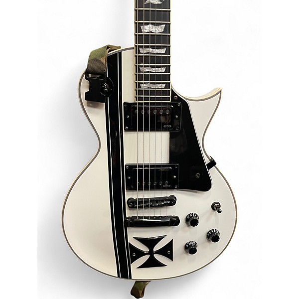 Used ESP LTD James Hetfield Signature Iron Cross WHITE Solid Body Electric Guitar