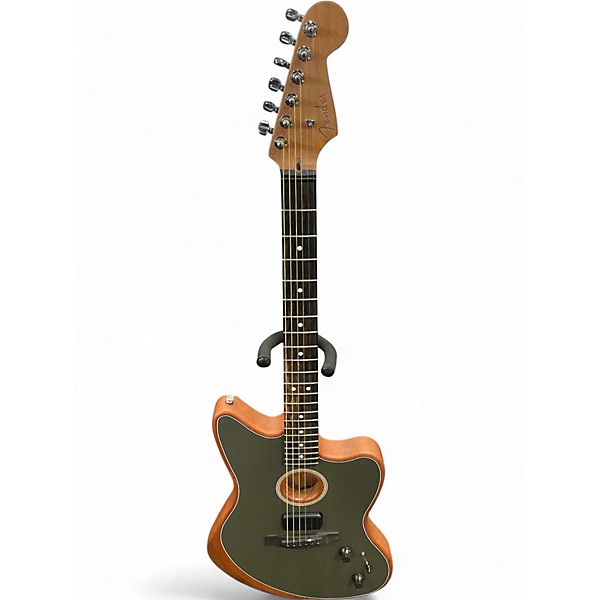 Used Fender American Acoustasonic Jazzmaster Tungsten Acoustic Electric Guitar