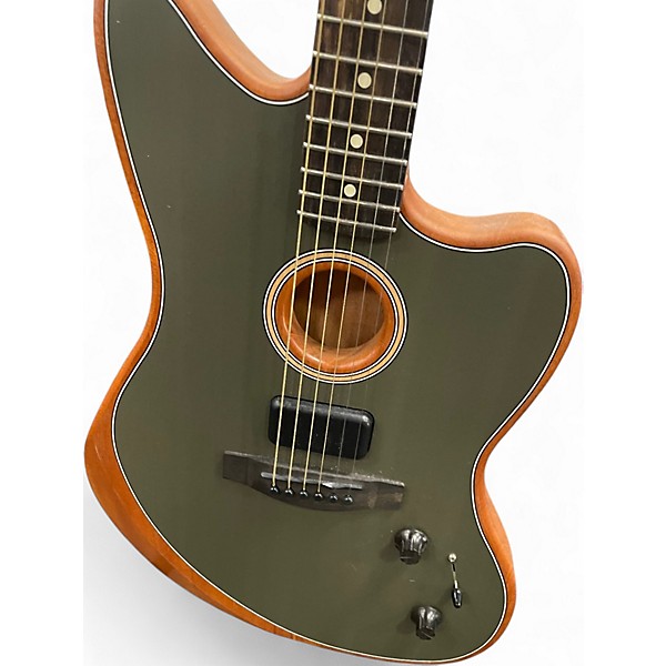 Used Fender American Acoustasonic Jazzmaster Tungsten Acoustic Electric Guitar