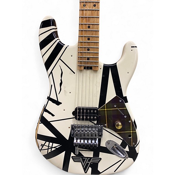 Used EVH 1978 Striped Series Black and White Solid Body Electric Guitar