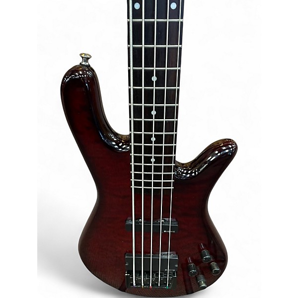 Used Spector NS LEGEND 5  Trans Red Electric Bass Guitar