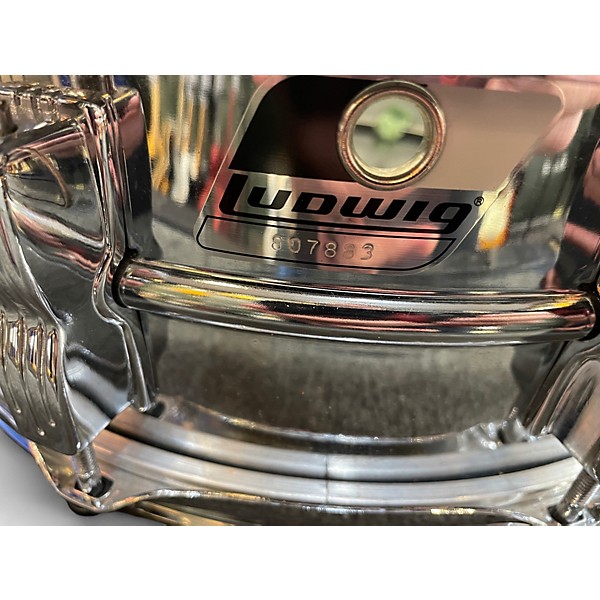 Used 1980s Ludwig 14X5 ROCKER SNARE Chrome Drum