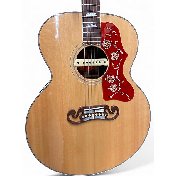 Used Gibson J200 Custom Natural Acoustic Electric Guitar
