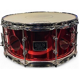 Used Spaun 14in Vented Snare Drum Cranberry Drum