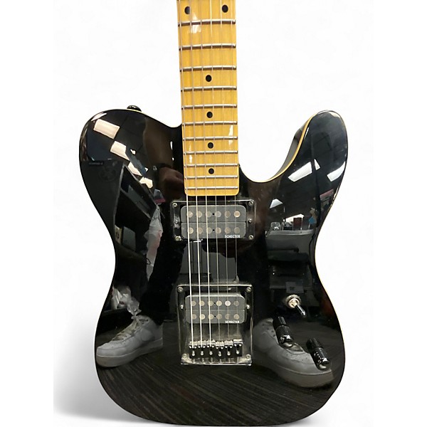 Used Schecter Guitar Research Diamond Series PT Black Solid Body Electric Guitar