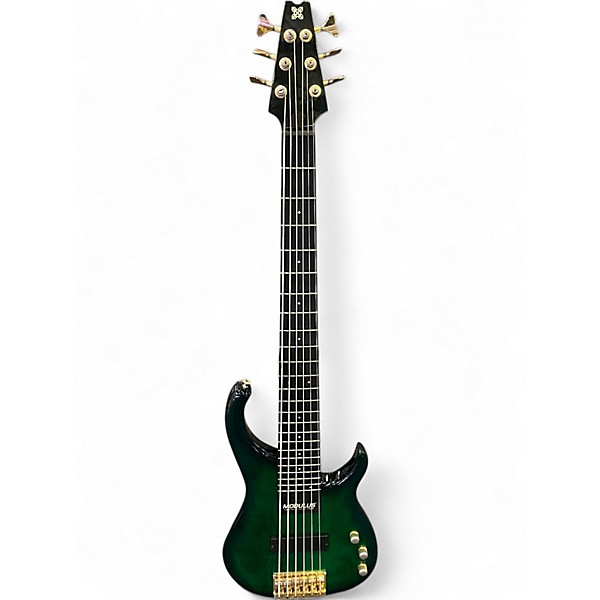 Used Modulus Guitars QUANTUM Q6 GREEN Electric Bass Guitar