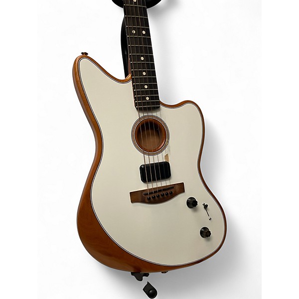 Used Fender American Acoustasonic Jazzmaster Acoustic-Electric Guitar Artic White Acoustic Electric Guitar