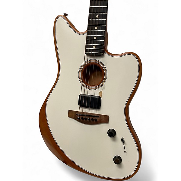 Used Fender American Acoustasonic Jazzmaster Acoustic-Electric Guitar Artic White Acoustic Electric Guitar