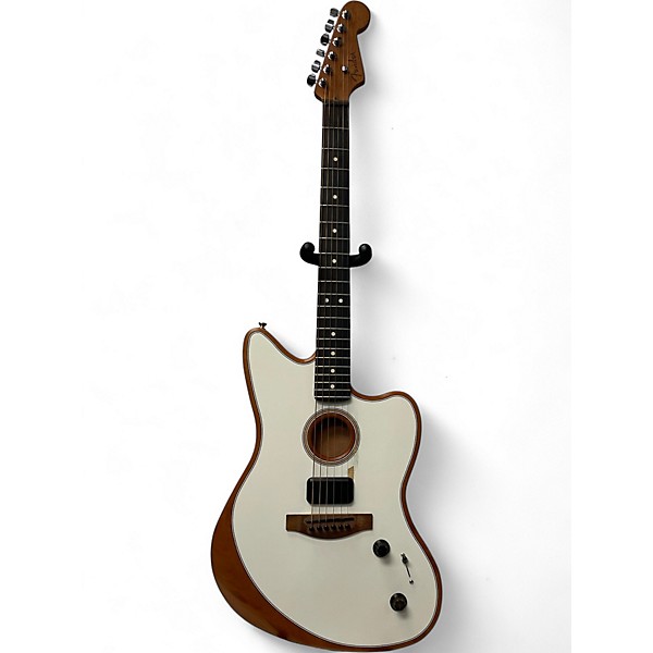 Used Fender American Acoustasonic Jazzmaster Acoustic-Electric Guitar Artic White Acoustic Electric Guitar