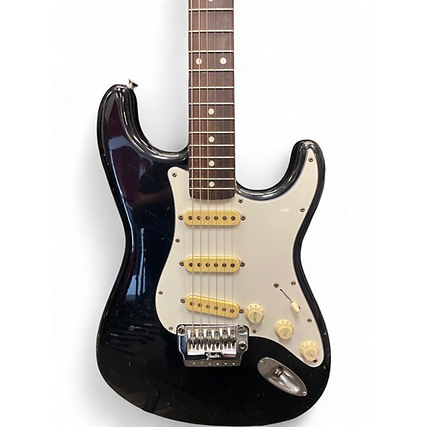 Used Squier Stratocaster Made in Japan Black Solid Body Electric Guitar