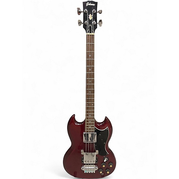 Used Sekova Double cut bass Wine Red Electric Bass Guitar