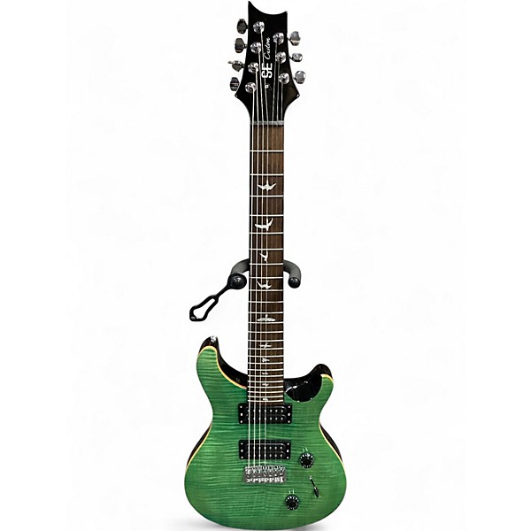 Used 2014 PRS SE CUSTOM 24 7 STRING Green Burst Solid Body Electric Guitar