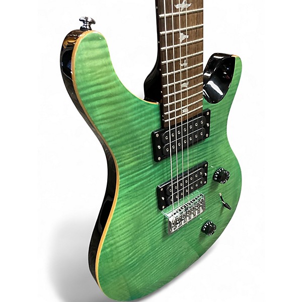 Used 2014 PRS SE CUSTOM 24 7 STRING Green Burst Solid Body Electric Guitar