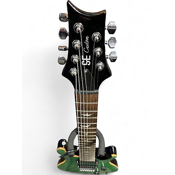 Used 2014 PRS SE CUSTOM 24 7 STRING Green Burst Solid Body Electric Guitar